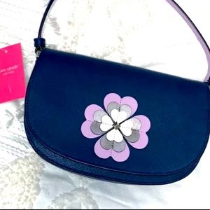 Kate Spade purse Crossbody navy blue Reiley Spade Flower new with tags